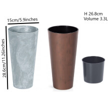 (Corten Steel, 28.6cm) Planter Plant Pot Flowerpot Cylinder Outdoor Garden Balcony Indoor Beton Tall
