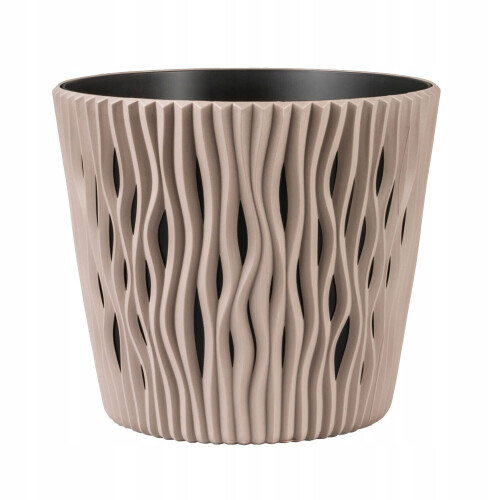 Prosperplast (Mocca, 16cm) Indoor Plant Pots with Insert Plastic Flowerpot Small Large