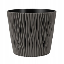(Grey, 13cm) Indoor Plant Pots with Insert Plastic Flowerpot Small Large