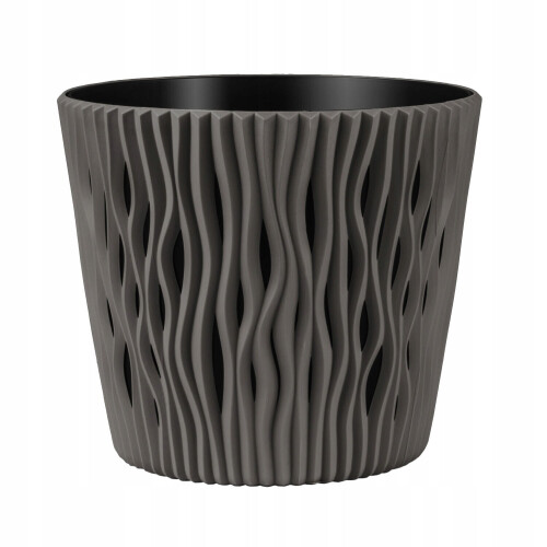 Prosperplast (Grey, 26m) Indoor Plant Pots with Insert Plastic Flowerpot Small Large