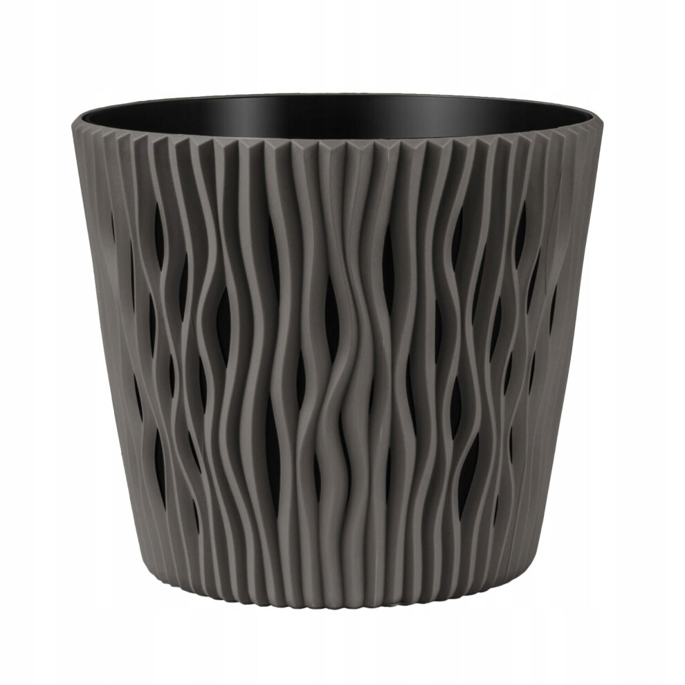 Prosperplast (, 22.5Cm) Indoor Plant Pots With Insert Plastic Flowerpot Small Large Grey