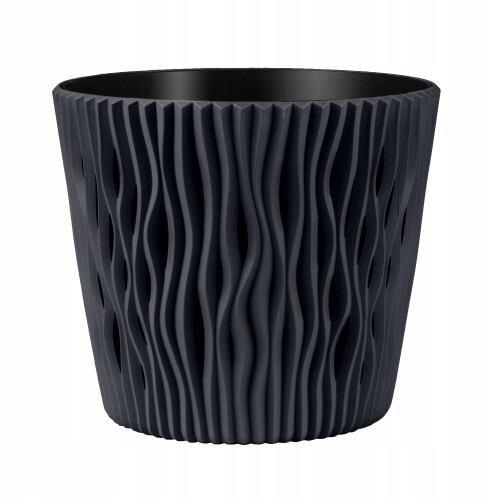 Prosperplast (Anthracite, 16cm) Indoor Plant Pots with Insert Plastic Flowerpot Small Large