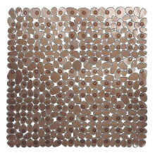 (Brown) Non-Slip Shower Mat with 200 Suction Cups, Square Bath Mat for Bathtub Bathroom Floor Safety Anti-Skid