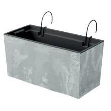 (Concrete, L39.5cm x W18.5cm x H19.5cm) Hanging Pot Box Planter Basket Balcony Fencing Rail Flowerpot Rectangle Long