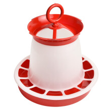 (Round Feeder - Small) Chicken Feeder Drinker Food Dispenser Waterer Bucket Poultry Hen Bird Plastic