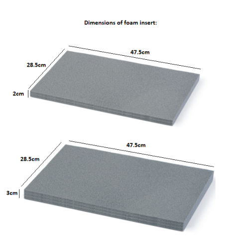 Prosperplast (47.5cm x 28.5cm, 2cm) Tool box Foam Cut and Peel Customisable Foam Sheets Inserts Organiser Grey