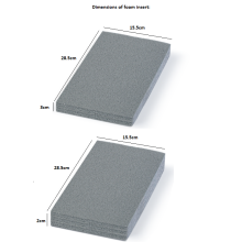 (28.5cm x 15.5cm, 3cm) Tool box Foam Cut and Peel Customisable Foam Sheets Inserts Organiser Grey