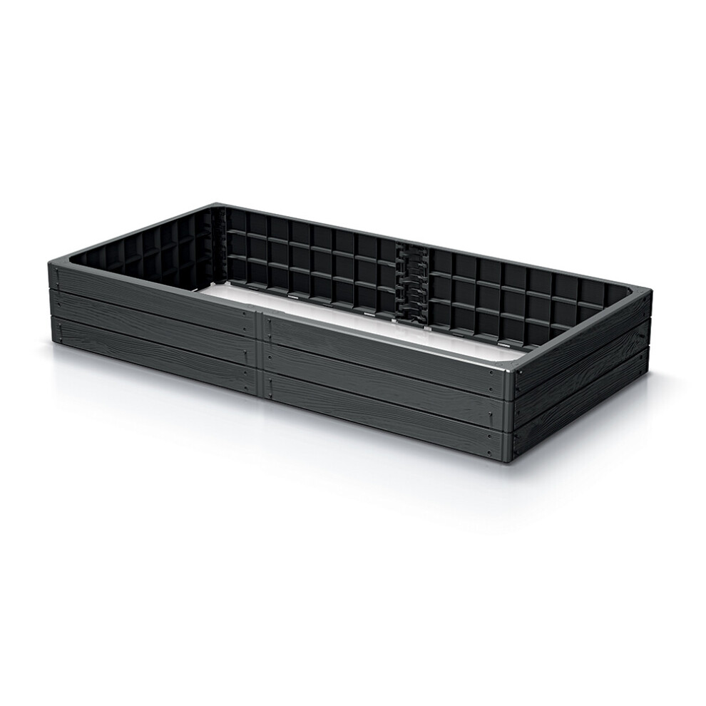 Prosperplast (, Rectangle 75Cm X 150Cm) Garden Raised Grow Beds -Strong- Various Sizes Vegetable Herb Box Planter Trough Anthracite