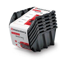 Opslagcontainers - KISTENBERG - Set van 6 in 1 - Zwart/Rood - Stapelbaar - Wandbevestiging