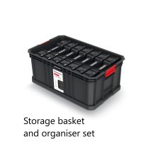 (Storage basket &amp; organiser set) Storage Tool Box Platform Wheels Large Toolbox Mobile Tray Compartment Stackable
