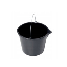 (12L, 1) Plastic Bucket Black Heavy Duty Standard Builders Equestrian Various sizes