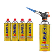 (Blow Torch + 4 Butane Gas Can) BUTANE BLOW TORCH or FLAMETHROWER WEED BURNER WELDING GAS IGNITION SOLDERING