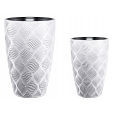 (White, H 58cm x D 38.5 cm) Round Tall Plant Pot Elegant Large Flower Indoor Outdoor Garden Planters Flow
