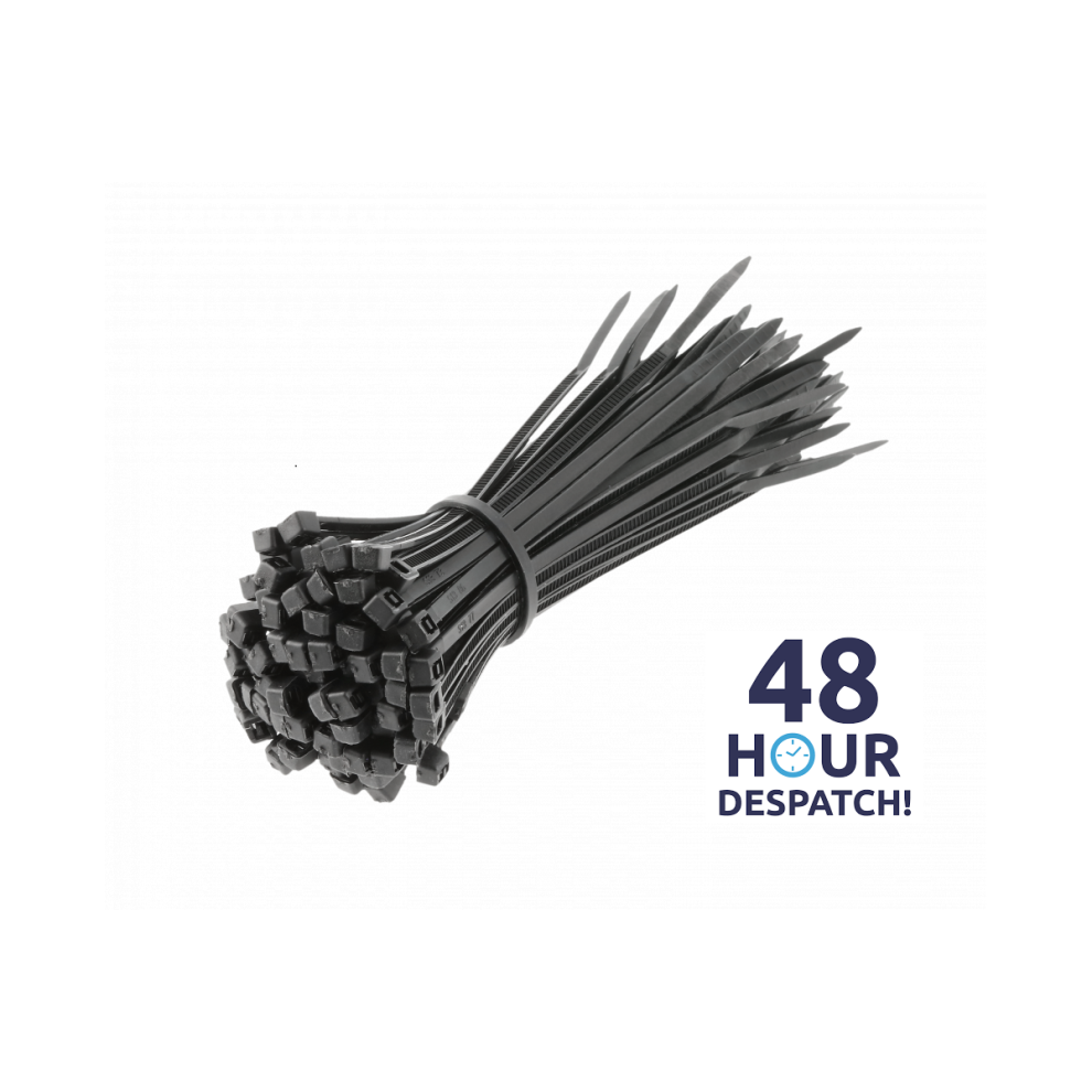 (7,6 X 500 Mm, 300) Cable Ties Black 100/140/200/250/300Mm Nylon Zip Tie Wraps Strong Various Sizes 5056697268716