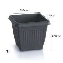 (Terracotta, 24cm) Square Flowerpot Planter Classic Terra Plant Pot Classic Grey Terracotta Square