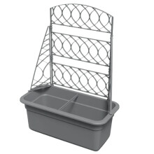 (Stone Grey) Trellis Planter Climbing Flower Pot Box Large Pergola Plants Vegetables Plastic