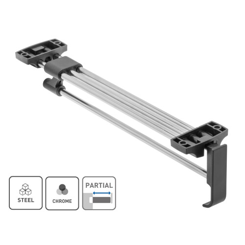GTV (400mm - 16") Wardrobe Pull Out Clothes Hanger Rail / Extending Rail / Storage Organiser GTV