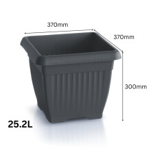 (Terracotta, 37cm) Square Flowerpot Planter Classic Terra Plant Pot Classic Grey Terracotta Square