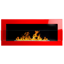 (Without glass panel, Red) Bio Ethanol Bioethanol Fireplace 900 x 400 Professional Modern Glass Panel