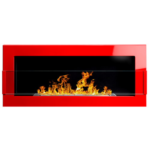(Without glass panel, Red) Bio Ethanol Bioethanol Fireplace 900 x 400 Professional Modern Glass Panel
