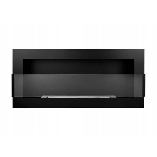 (Without glass panel, Black) Bio Ethanol Bioethanol Fireplace 900 x 400 Professional Modern Glass Panel
