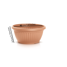 (40cm low Terracotta pot) ROUND PLASTIC PLANT POTS VENETIAN FLOWER POT GARDEN PLANTS HERBS PLANTER HOLDER