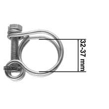 (2 pack, doubleclip_32_2) DOUBLE WIRE HOSE CLIPS POND PIPE SCREW TIGHT KOI FISH FITTING FILTER PUMP WATER