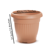 (40 cm Terracotta pot) ROUND PLASTIC PLANT POTS VENETIAN FLOWER POT GARDEN PLANTS HERBS PLANTER HOLDER