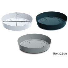 (Anthracite, 30.5cm ) Round Plastic Water Plant Pot Saucer Trays Grey White Anthracite 8 sizes 10-38cm