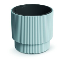 (Grey, 40cm - 38L) Plant Pots Flower Planter 7 Colours 2 sizes Tall Wavy Plastic Pot Boho Elegant