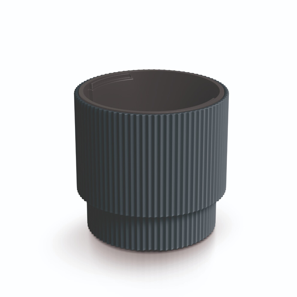 Prosperplast (Anthracite, 40Cm - 38L) Plant Pots Flower Planter 7 Colours 2 Sizes Tall Wavy Plastic Pot Boho Elegant