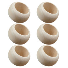 Set van 6 unieke tissueringen, tissuehouders, ronde-Houtkleur