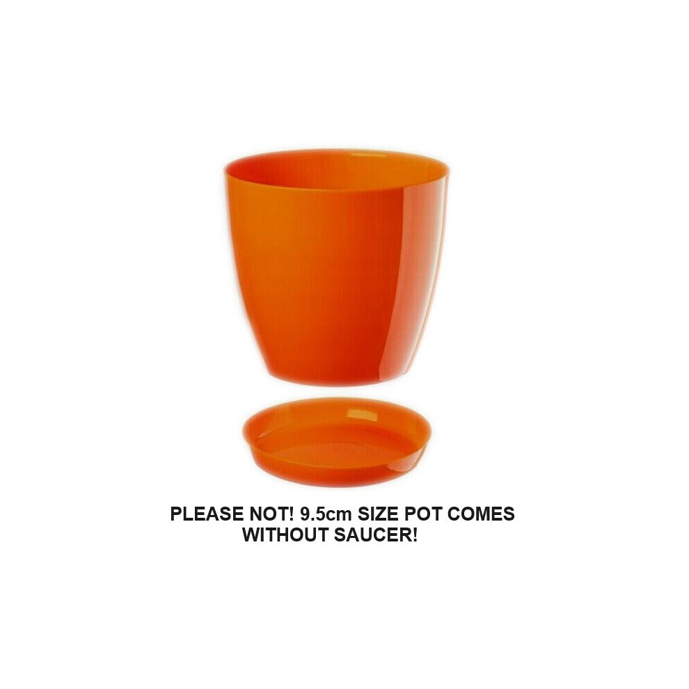 B2c (Orange, 28 Cm) Plant Flower Pot Plastic 20 Colours 9 Sizes Gloss Pots Planter Saucer Tray Deco
