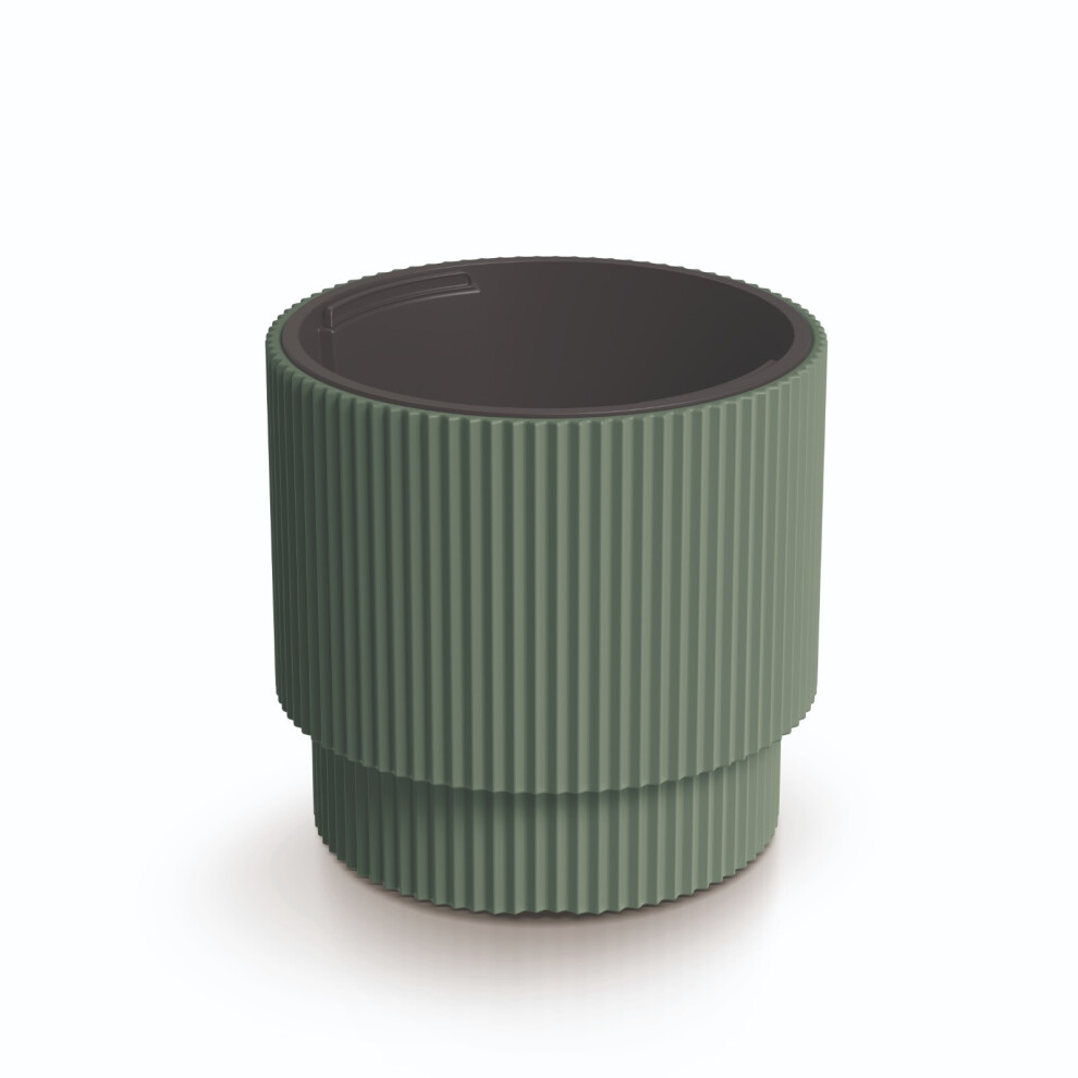 Prosperplast (Pine Green, 30Cm - 17L) Plant Pots Flower Planter 7 Colours 2 Sizes Tall Wavy Plastic Pot Boho Elegant