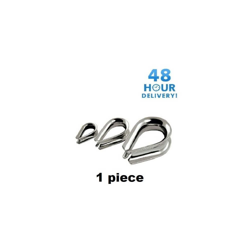 (1, 5Mm) Stainless Steel Inox Thimble Wire Cable Rope Clips Clamps Marine 3, 4, 5, 6Mm 5060856051583