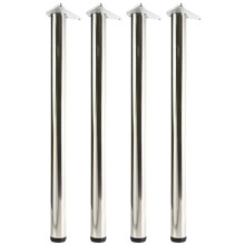 (Brushed Steel, 110 cm) 4X Table Leg Breakfast Bar Worktop Adjustable Support Kitchen 710/820/870/1100mm