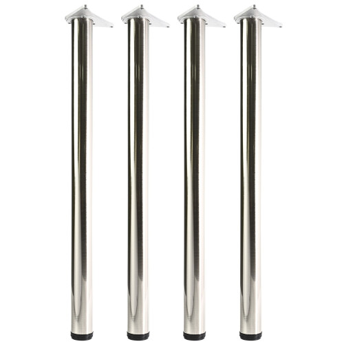 GTV (Brushed Steel, 110 cm) 4X Table Leg Breakfast Bar Worktop Adjustable Support Kitchen 710/820/870/1100mm