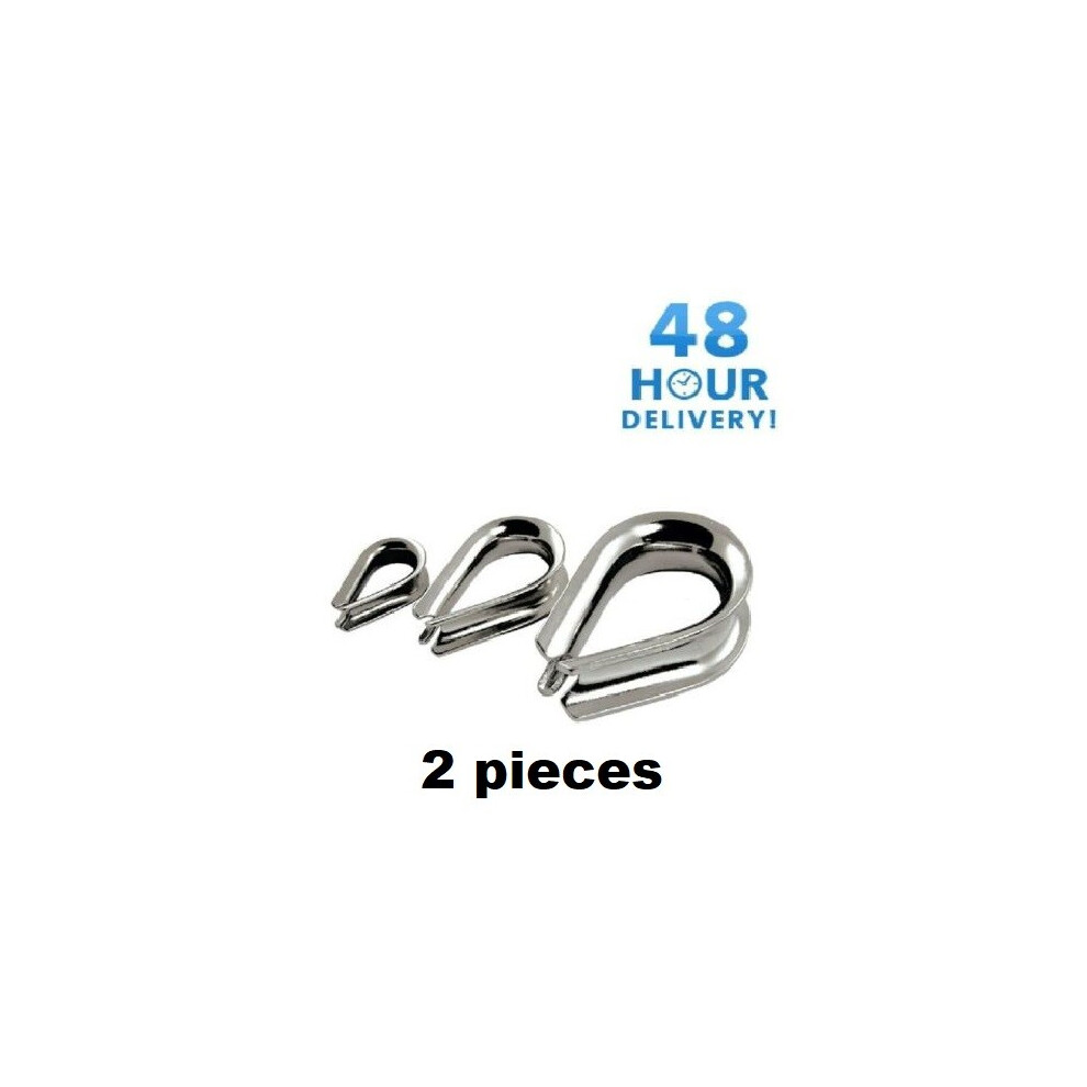 (2, 5Mm) Stainless Steel Inox Thimble Wire Cable Rope Clips Clamps Marine 3, 4, 5, 6Mm 5060856051590