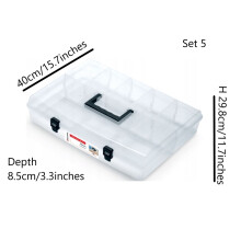 (Set 5) Transparent Box Organiser Crafts Fishing Case Small Parts DIY Screws Nails