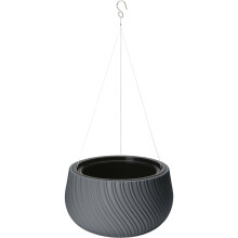 (Beige, Mika) Hanging Planter Basket Pot Plaited Flower Planter Chain Home Garden Decorative