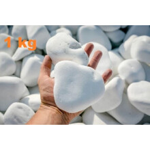(1kg) Decorative MARBLE EXTRA WHITE Stones / Pebbles * HOME & GARDEN AQUARIUM Large