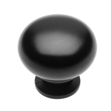 (Black Matt) Kitchen Cupboard Cabinet Door Drawer Round Knob Handle Bergamo by GTV 8 Colours