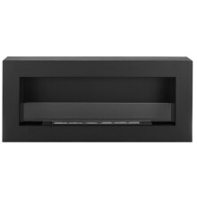 (Fireplace with glass) Bio Ethanol Bioethanol Fireplace B2C BOX 1200 x 400 Black Eco Product Bioethanol