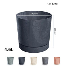 (Anthracite, 20cm) Plant Pots Indoor Outdoor Plastic Flowerpot Small Medium Large Tubo 5 Colours