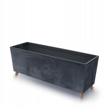 (Anthracite) Low Rectangle Concrete Planter Floor Standing Indoor Outdoor Patio Plant Pot