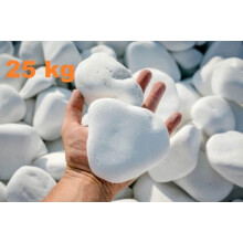 (25kg) Decorative MARBLE EXTRA WHITE Stones / Pebbles * HOME & GARDEN AQUARIUM Large