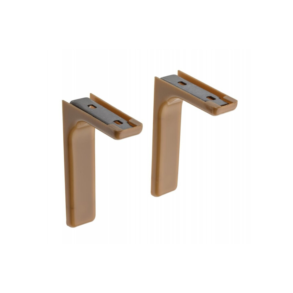 Gtv (120Mm, Light ) Shelf Support Bracket With Covers 120Mm 180Mm 240Mm Invisible Concealed Fixings Brown