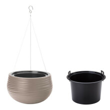 (Anthracite, Sahara) Hanging Planter Basket Pot Plaited Flower Planter Chain Home Garden Decorative