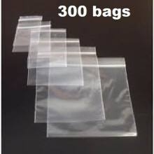 (300, Size 5 4.5” x 4.5” (114 x 114mm)) GRIP SEAL BAGS Self Resealable Clear Polythene Poly Plastic Zip Lock *All Sizes*