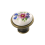 GTV (Pink Flower Brass) Multi coloured ceramic knobs drawer pull cupboard door knobs porcelain china 1
